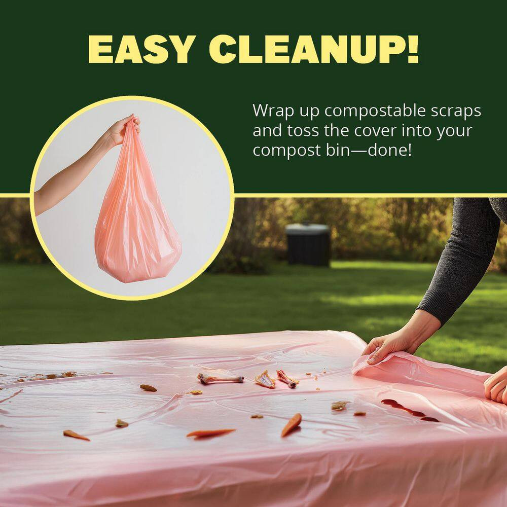 Pink Disposable PLA Disposable Table Cover for 6 Ft. Rectangle Table (10 per Pac