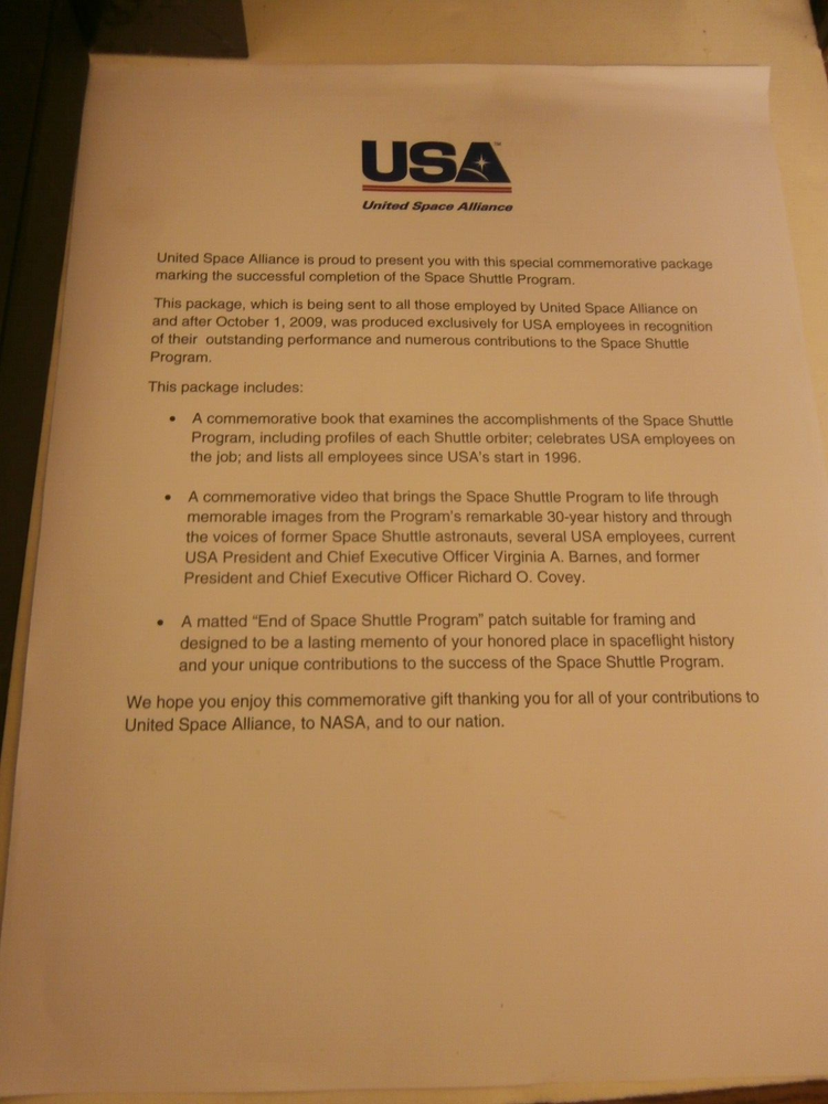 NASA United Space Alliance 3 Decades of Human Space Shuttle Program Package