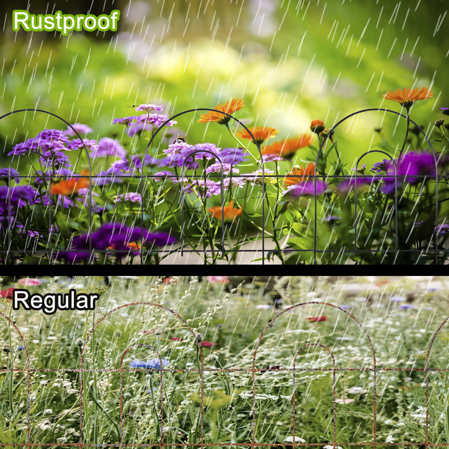 35 PCS Garden Fence 18'' Metal Border Folding Fence Pannel Animal Barrier Yard