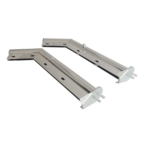 Angled Spring Loaded Mud Flap Hanger Bracket Set 1-1/8" Bolt Spacing Chrome