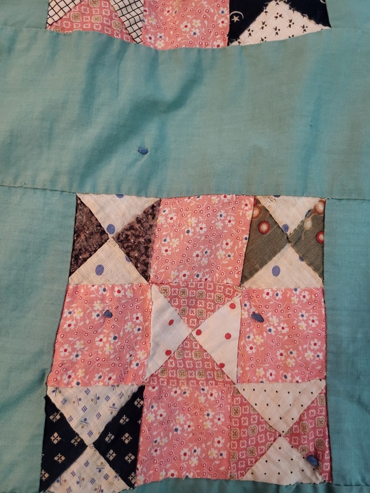 Hand -Tyed Patchwork Quilt Needs Repairs