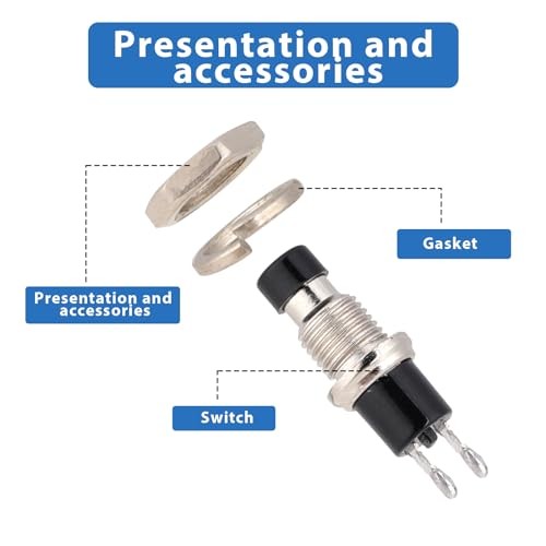 12 Pcs Mini Momentary Switch Small Normally Open Momentary Push Button Black