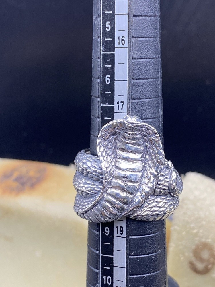 Cobra Ring Solid Sterling Silver Size 8