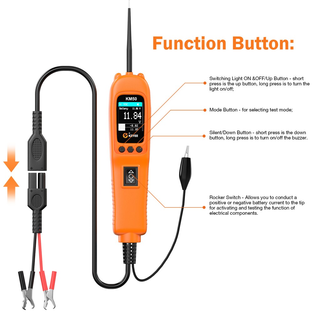 KZYEE Powerscan KM50 Probe 12V 24V Power Auto Electrical Circuit System Tester