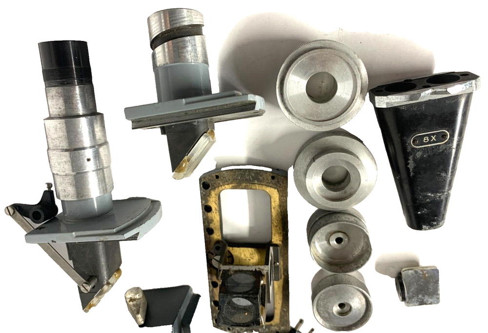 Microscope parts LOT Bottom Light, refracting lenses, knobs, housing and misc