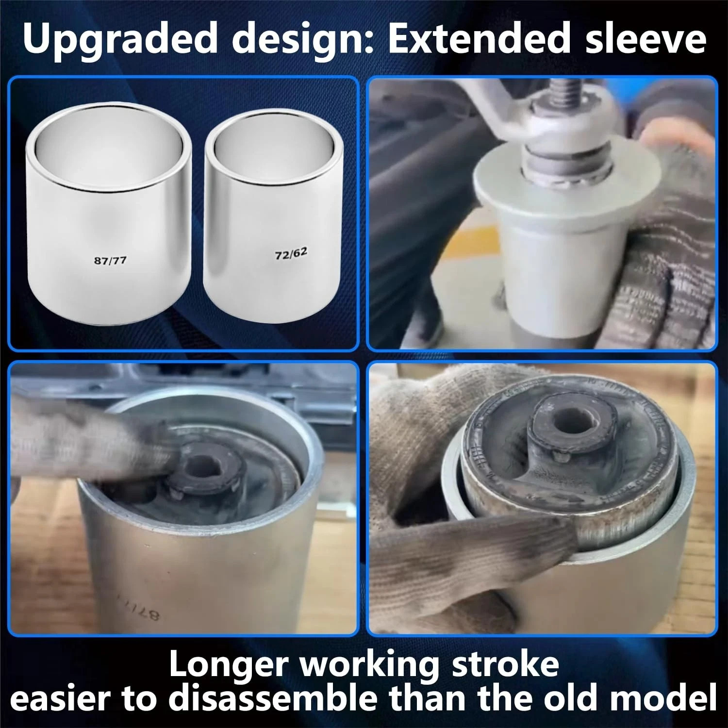 37PCS Universal Pull & Press Sleeve Kit Bearing Bushing Removal Install Tool