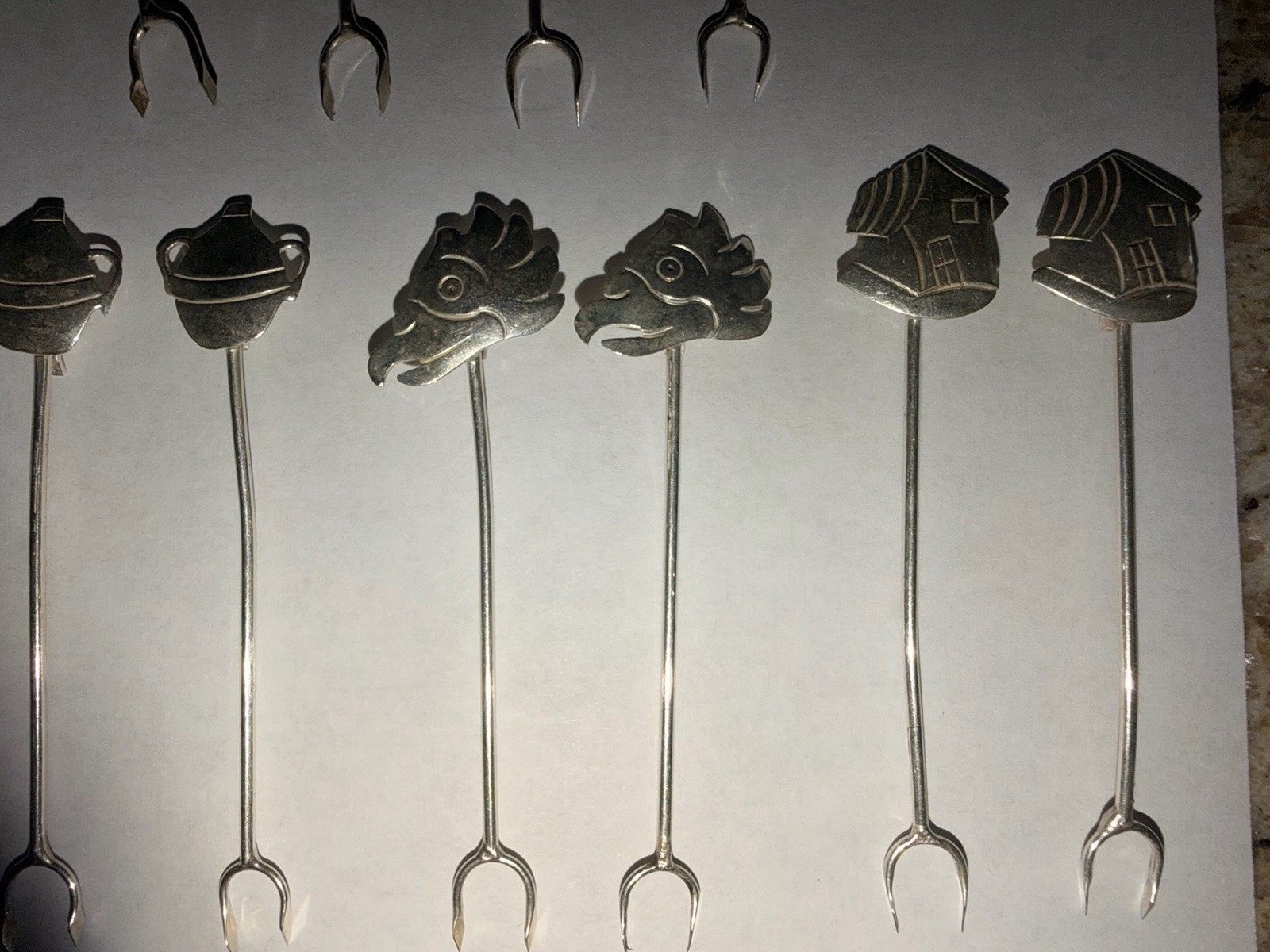Set/22 Southwest Style Vintage Mexican Sterling Silver .925 CP Appetizer Picks