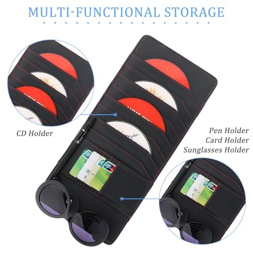 CD Case Holder for Car Sun Visor, Visor DVD Storage Organizer with Black