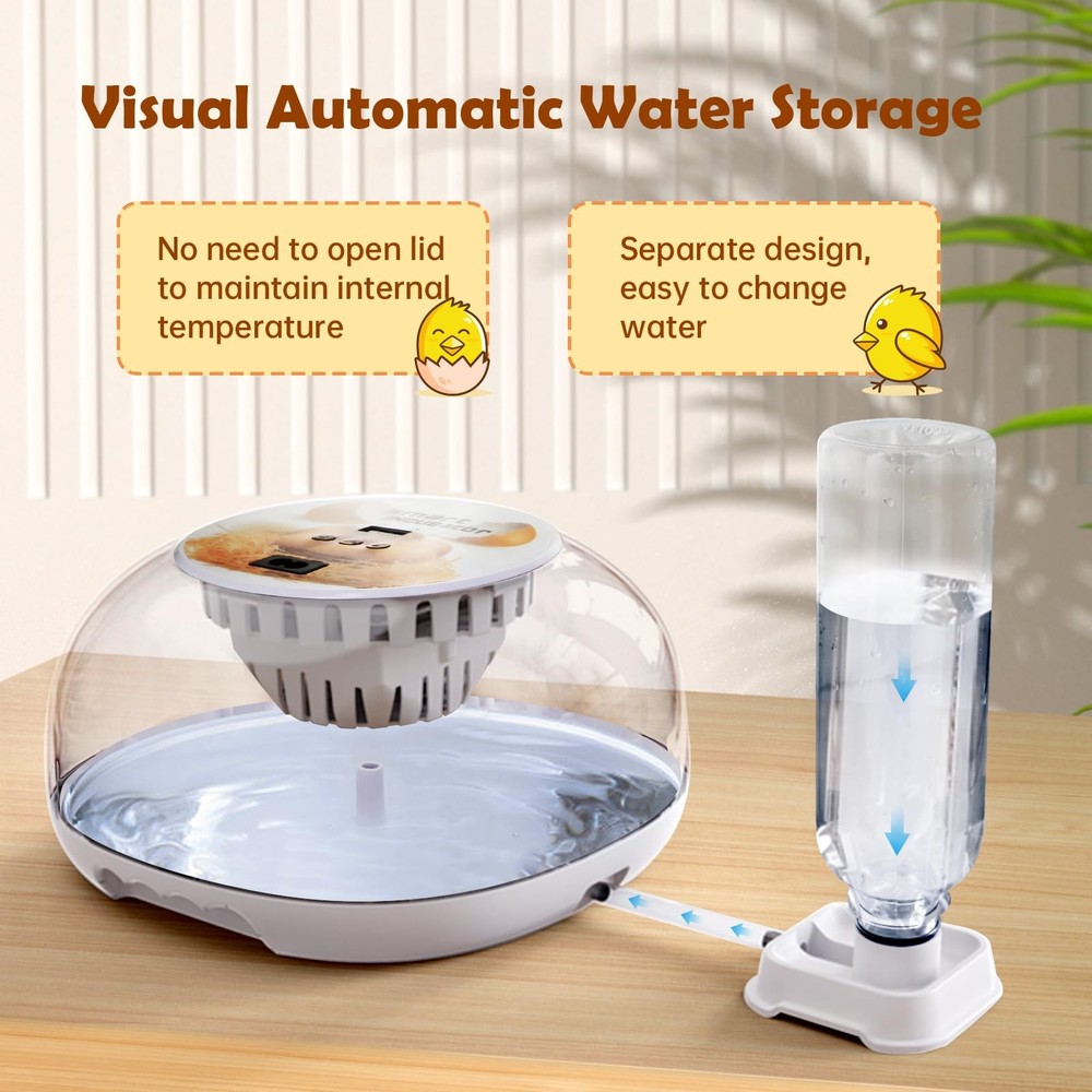Egg Incubator for Hatching Chicks, Automatic Egg Turner Holds 12 Eggs, Smart ...