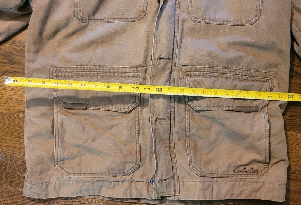 Cabelas Tan Hunting Jacket Lined Size Large Regular