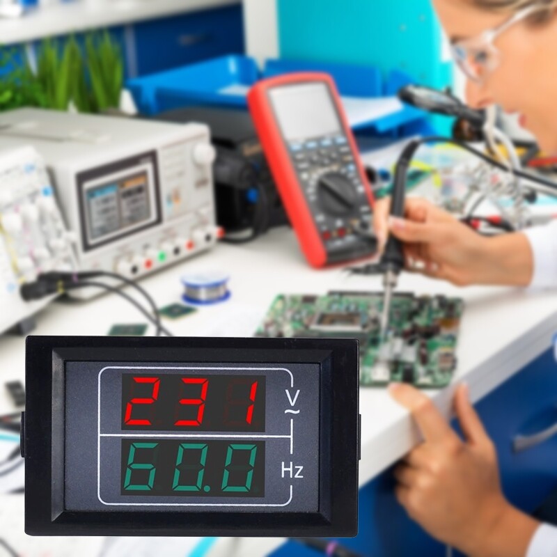 Accuracy Hz LED Display Tester Voltmeter Frequency Meter for Household