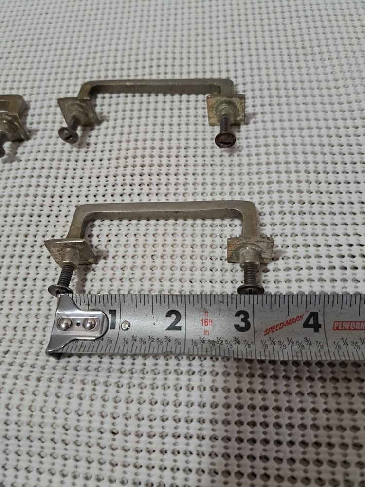 Salvaged Cabinet Drawer Pulls Handles (Brass Brushed Nickle or Aluminum) Pull