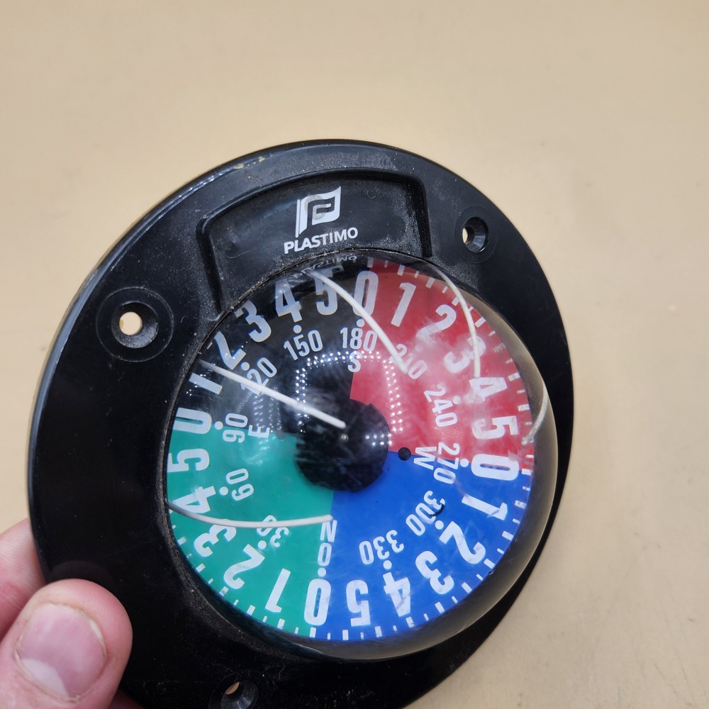 Vintage Plastimo Olympic Tactical Compass Flushmount Red Blue Green