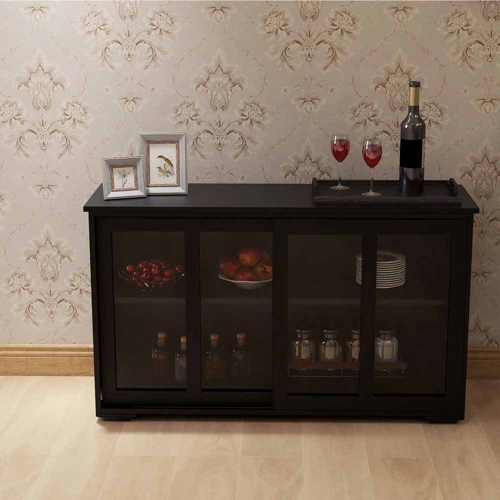 Kitchen Storage Stand Cupboard W Glass Door