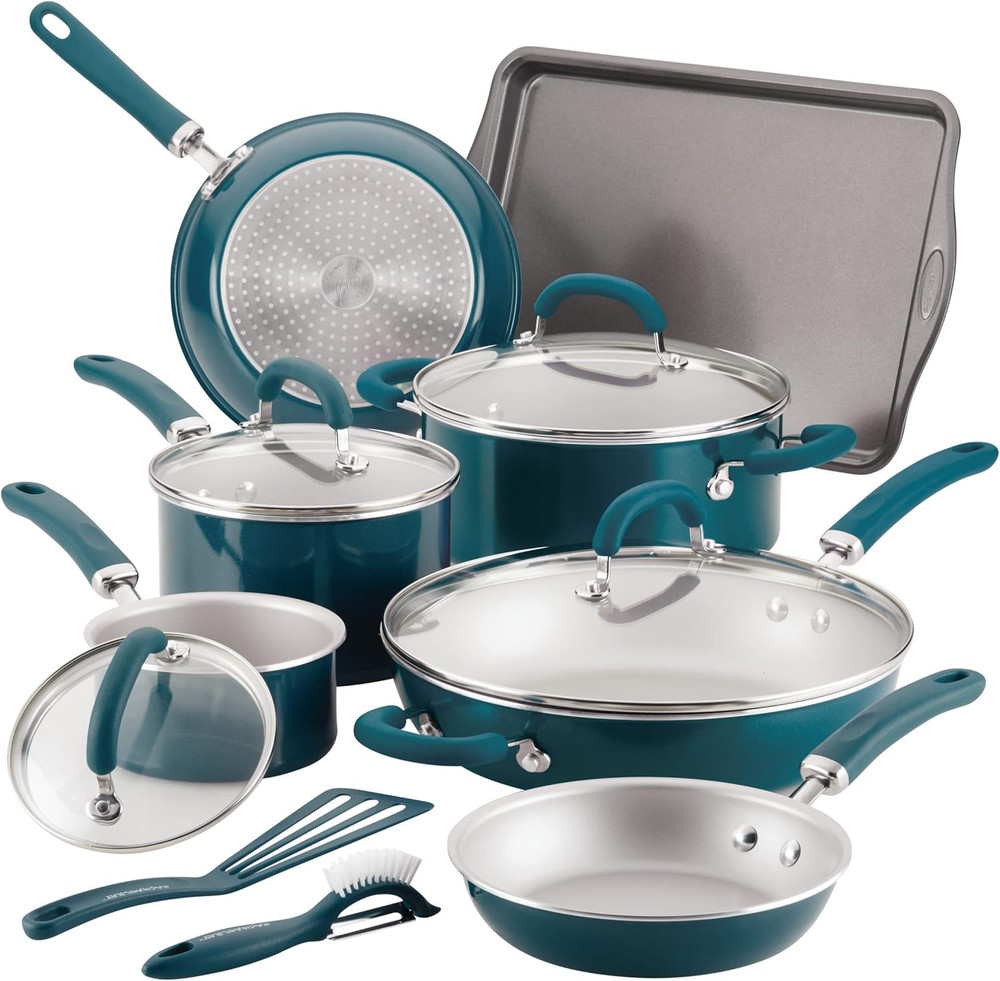 Create Delicious Nonstick Cookware Set 13 Pc Pot Pan PlatinumShield Oven Safe400