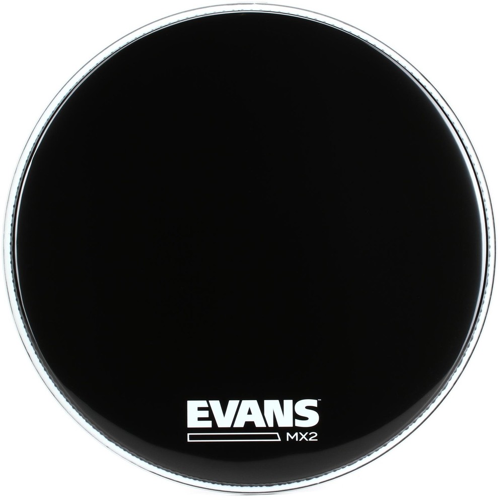 Evans MX2 Black Marching Bass Drumhead - 18 inch