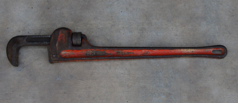 Vintage 24" Rigid Heavy Duty Adjustable Pipe Wrench.