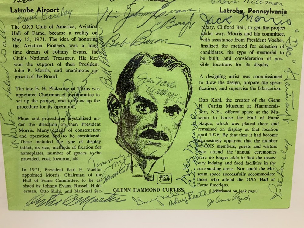 1977 Aviation Pioneers OX5 Multiple Signatures Induction Ceremony Program