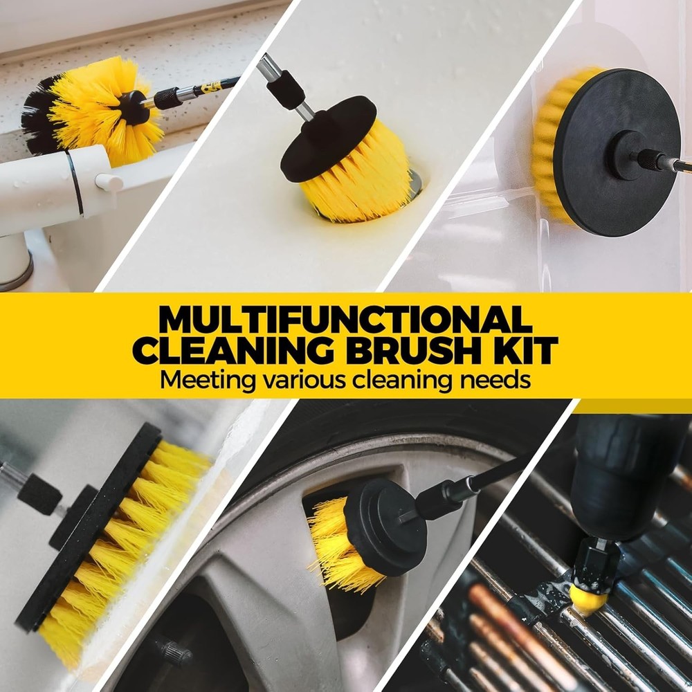 30Pack Drill Brush Attachments Set,Scrub Pads & Sponge, Power Scrubber Brush ...