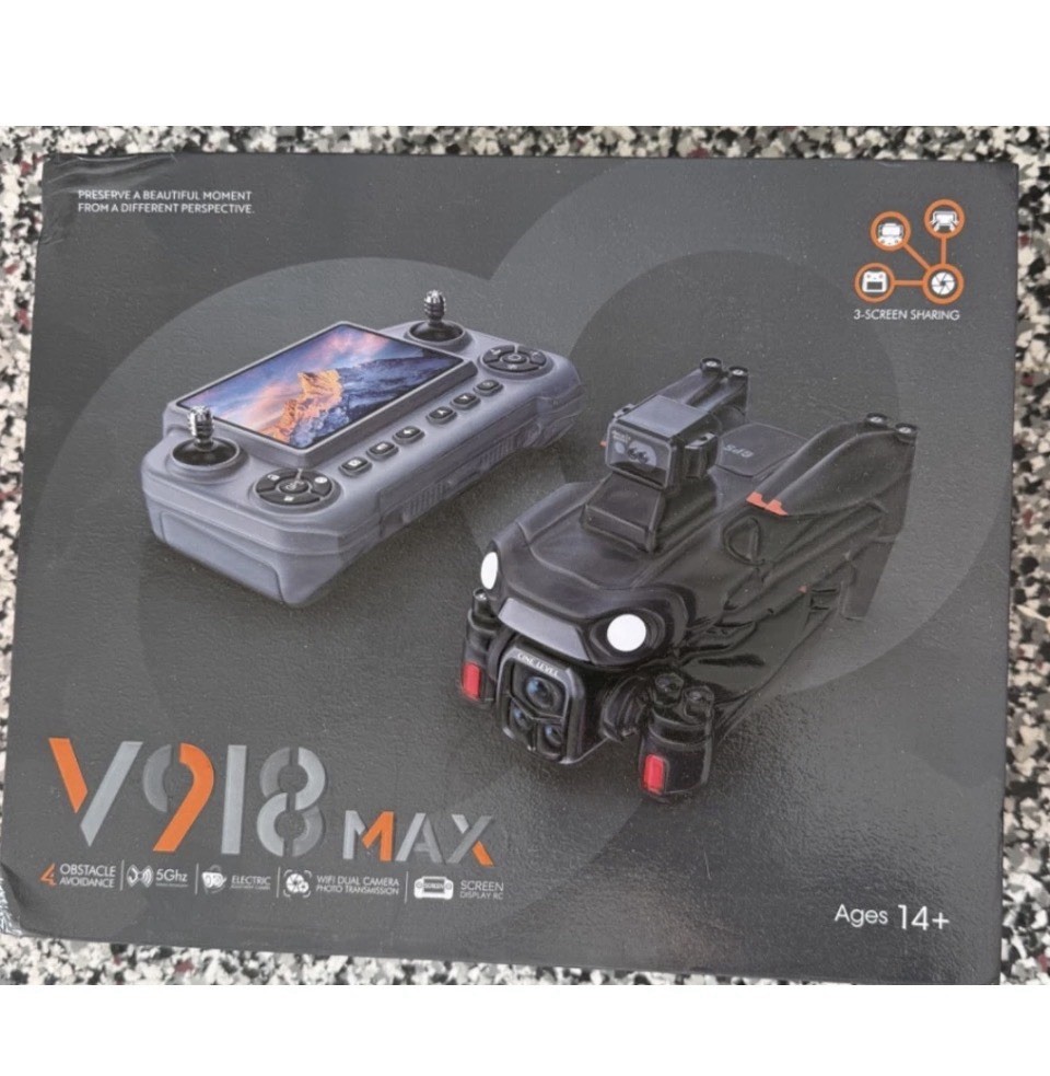 V918 MAX Ready to Fly Drone Dual Camera Laser Obstacle Avoidance GPS App Control