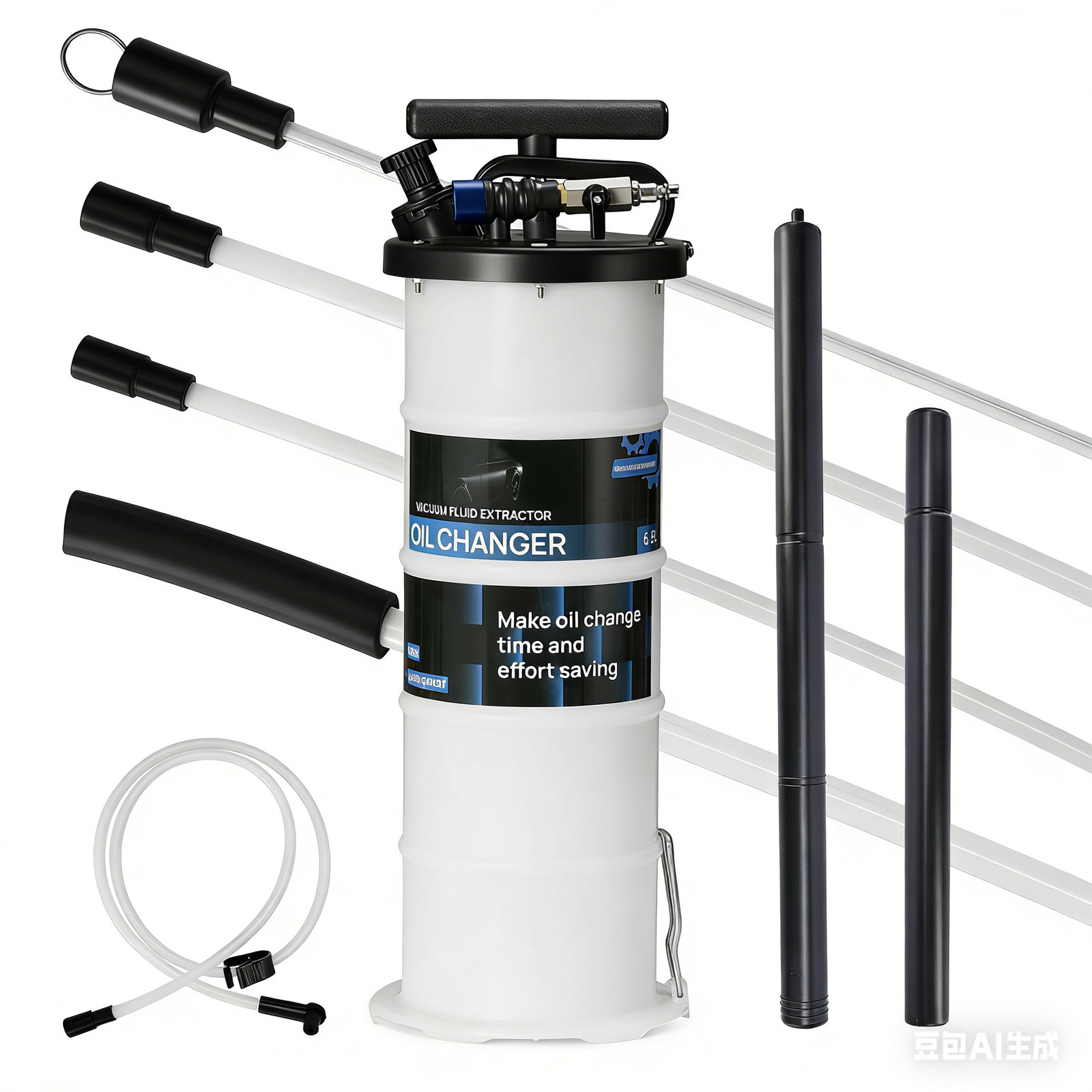 6.5L Oil Extractor Pump Pneumatic/Manual Oil Change Fluid Extractor Blue