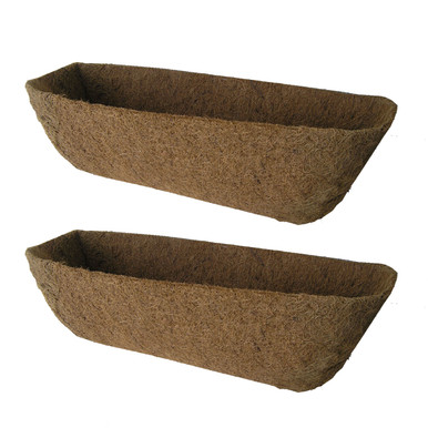 24" Long Molded Coco Fiber Replacement Liners for Window Hayrack Planters - 2 pk
