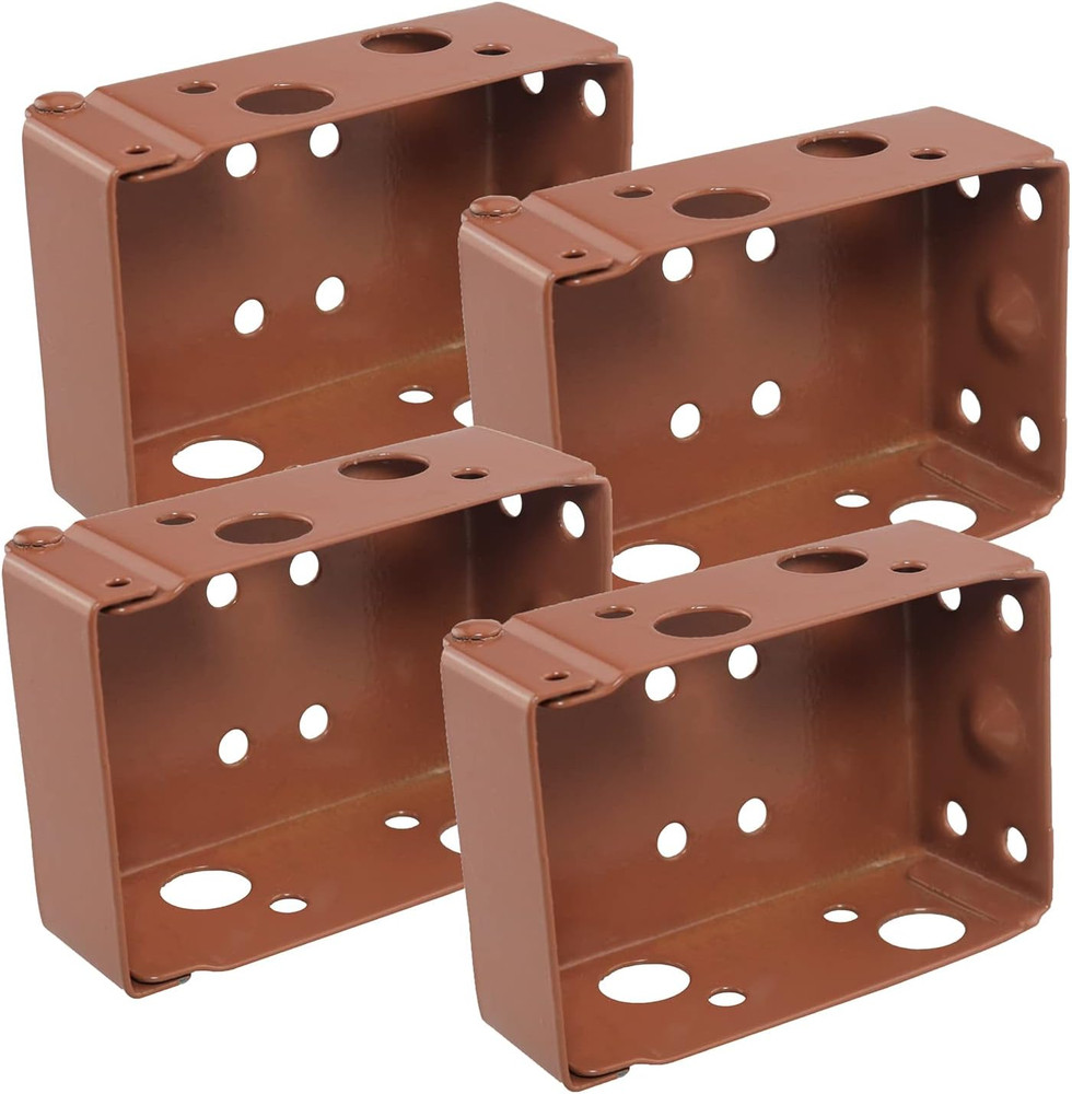 4PCS 2 inch Brown Low Profile Box Mounting Bracket for Headrail, Thin Box Rai...
