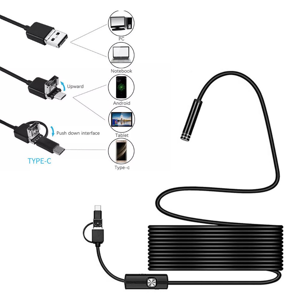 Megapixels HD USB C Endoscope Type C Borescope Inspection Camera for Android
