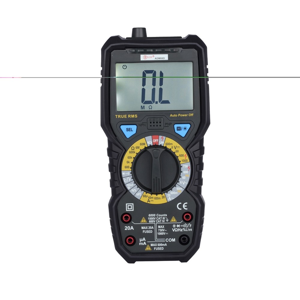 BSIDE ADM08D Multimeter LCD Screen Multi Functional With Test Lead USA