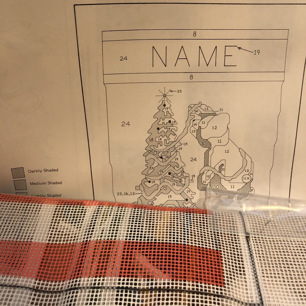 Sunset Needlepoint Stocking Kit 1978 Jingles Trims a Tree Bears 18" Opened Read