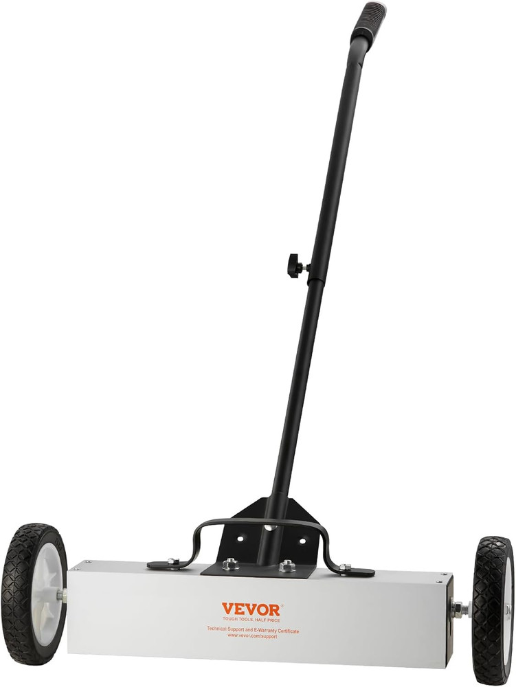 45Lbs Rolling Magnetic Sweeper with Wheels, Push-Type Magnetic Pick up Sweeper,