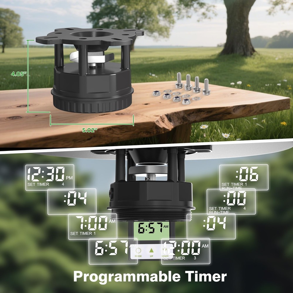 Deer Feeder Kit,Motor and Timer Kit with Programable Digital Timer,Up Black