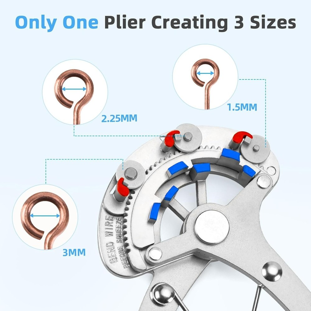 Looper Pliers in One Step for Jewelry Making, 1.5-2.25-3mm, Wire Loop Maker Tool