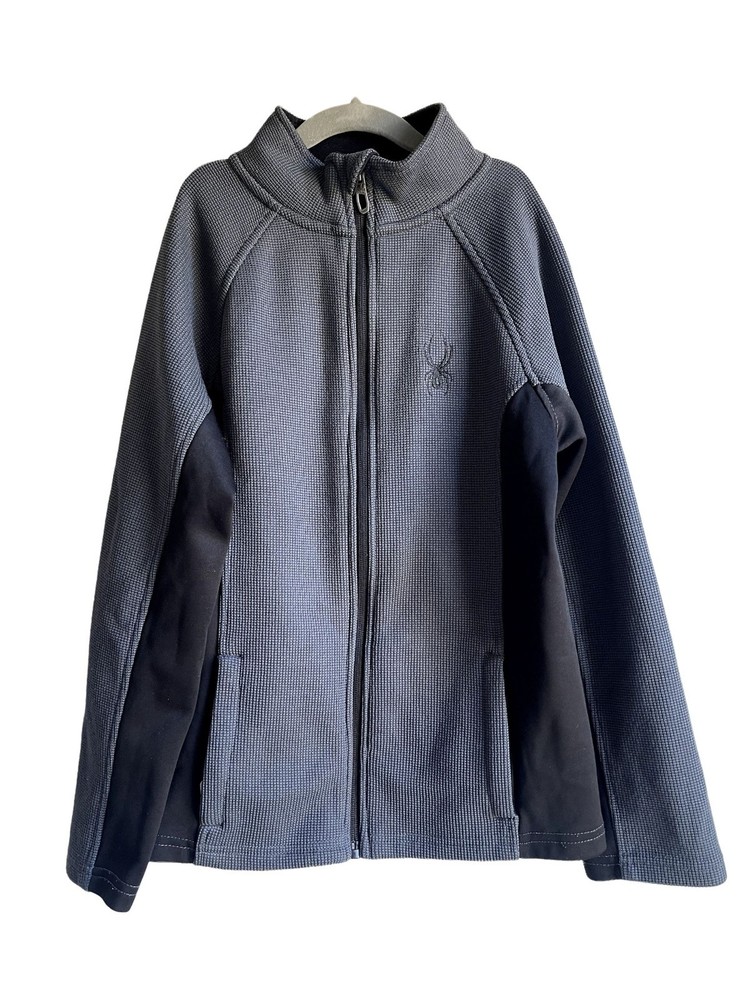 SPYDER Full Zip Gray Black Boys Jacket Size Medium