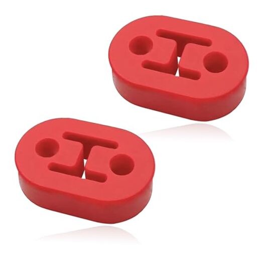 Exhaust Hanger Rubber 2 Holes Adjustable Insulator Bushing Rubber Insulator red
