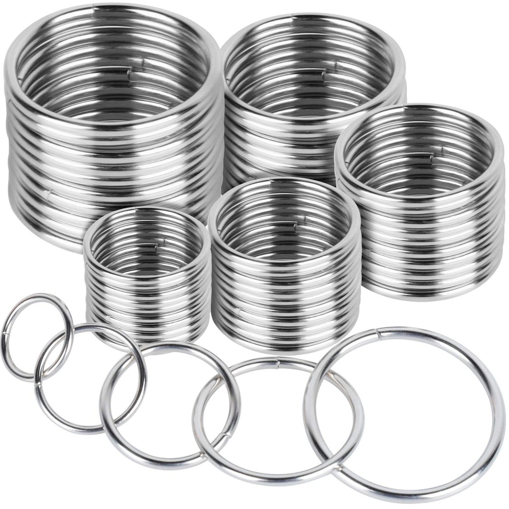 50 Pcs Silver Multi Purpose Metal O Ring for Macrame, Camping Craft Project