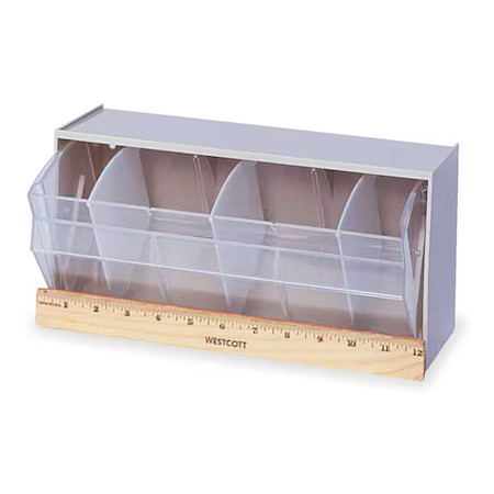 Quantum Storage Systems Qtb410wt Tip Out Bins, Dividable, W 11 7/8, White