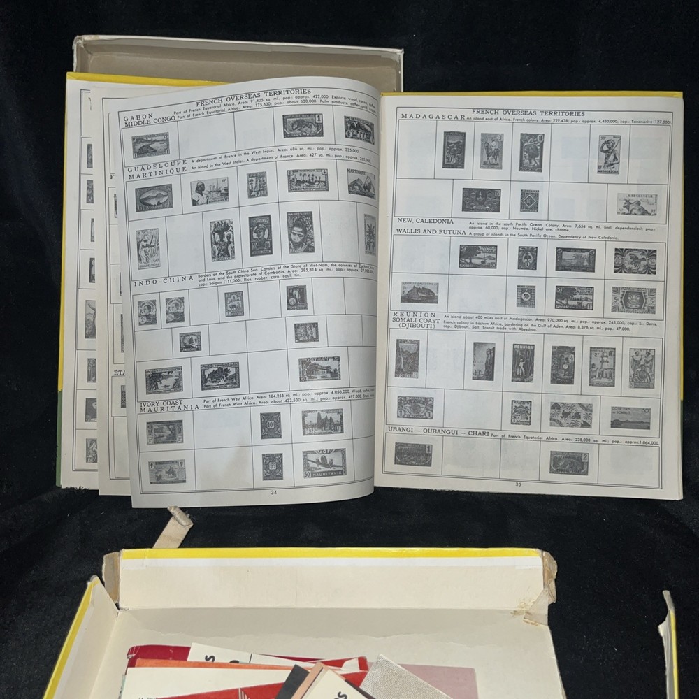 1953 The Adventurer Stamp Album Around the World & My First Stamp Outfit