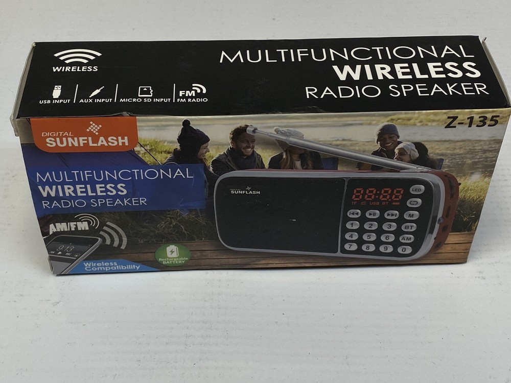 Sunflash Z-135 Multi-Functional Wireless Radio Speaker Bluetooth USB Red