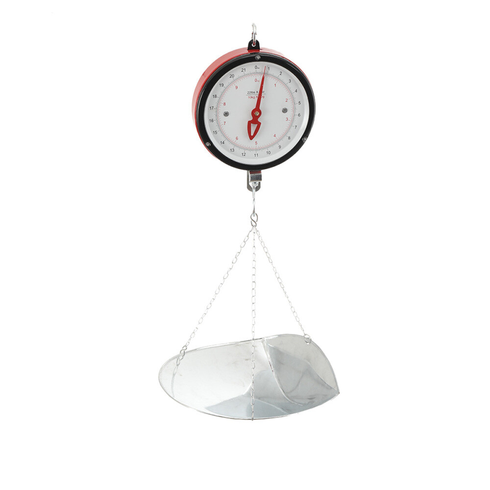 10kg/22lbs Double-sided Supermarkets Dial Hanging Scale Circular Hanging Scale