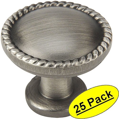 *25 Pack* Cosmas Cabinet Hardware Antique Silver Round Cabinet Knobs #4115AS