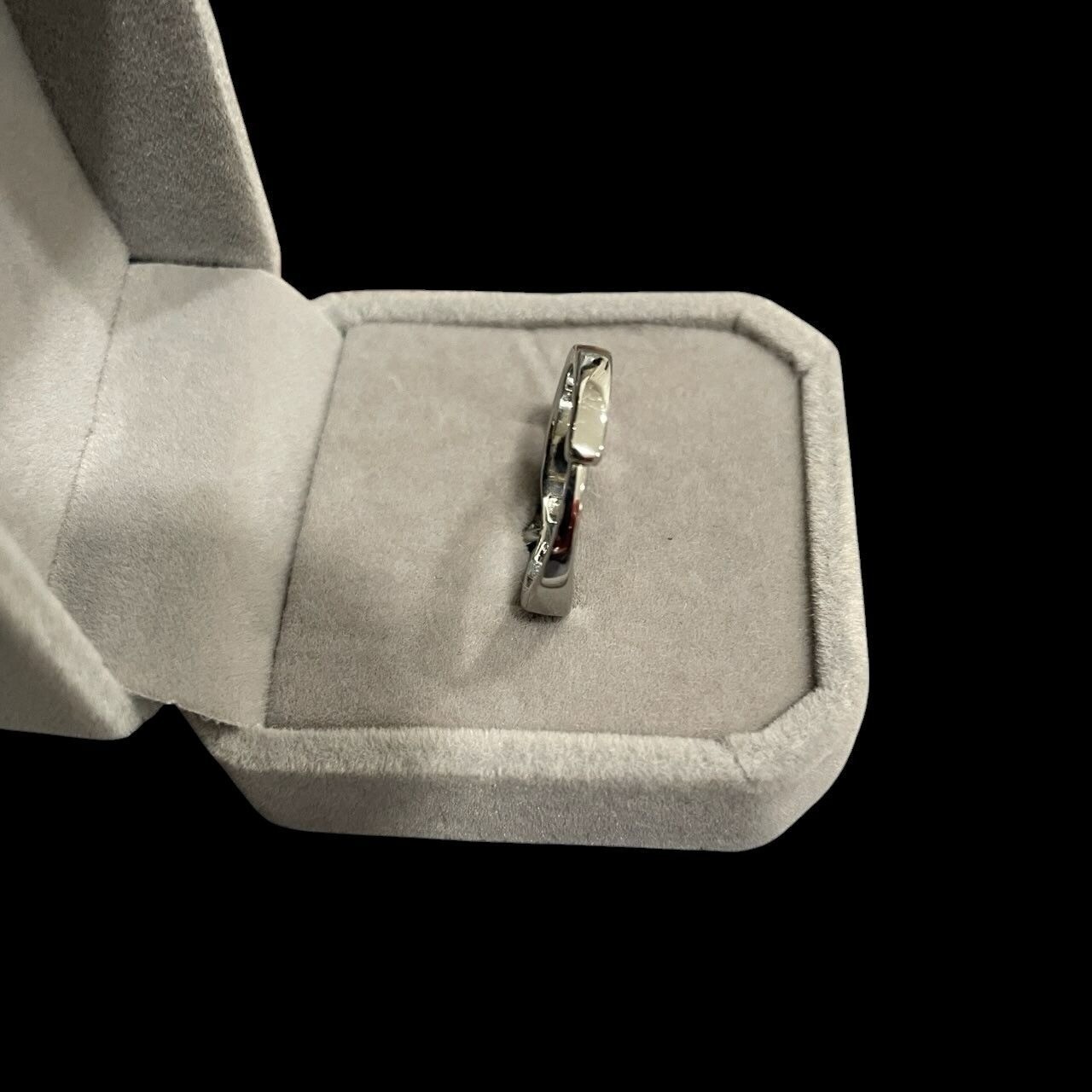 Silver-Tone CZ Moissanite Engagement Ring Bridal Wedding Elegant Sparkle Gift