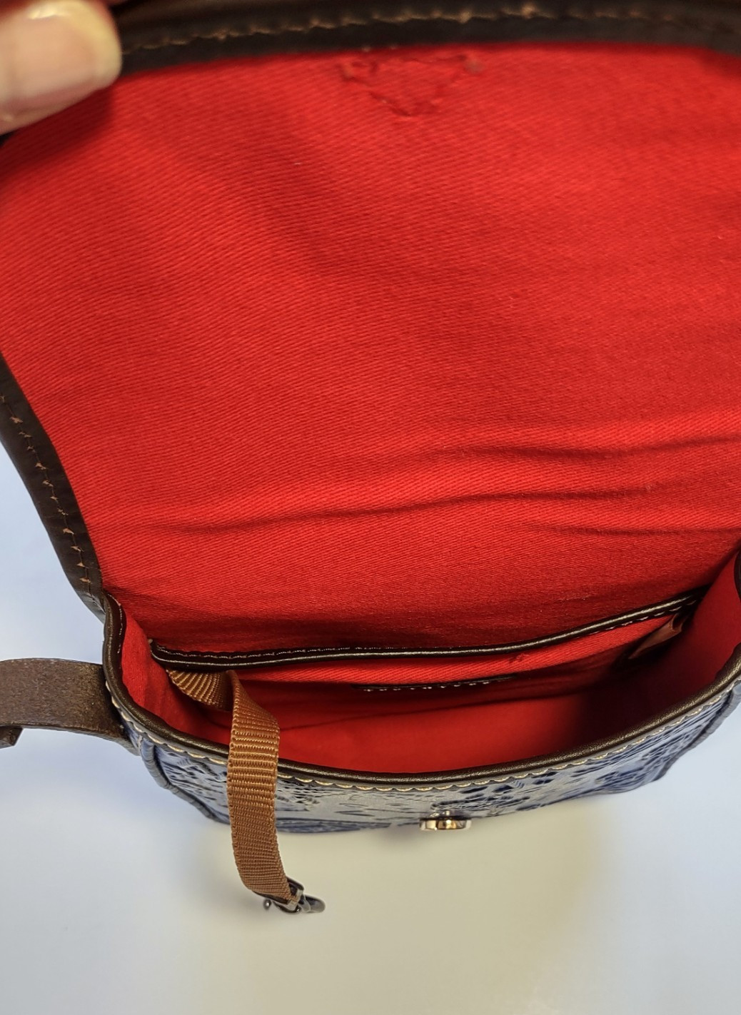 Dooney & Bourke x Disney Sketch Embossed Leather Crossbody Handbag Blue/Brown