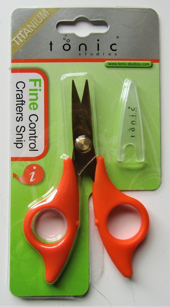 2 pair Tonic Studios Fine Control Crafters Snip Titanium Blades Orange Handle