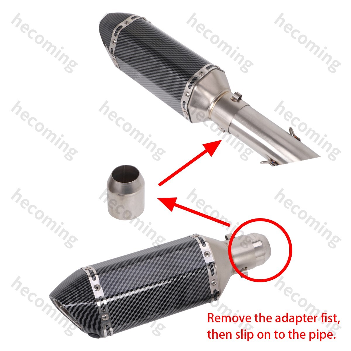 Full Exhaust System Pipe 2" Slip On Muffler For Kawasaki Z125 2013-2024 Z125 Pro