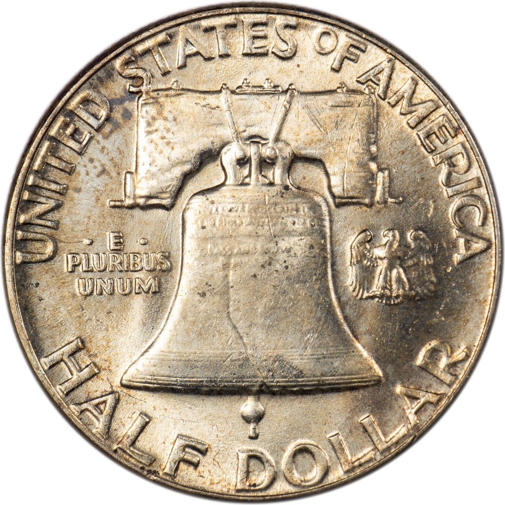 1954 Franklin Half Dollar - Toned - AU!