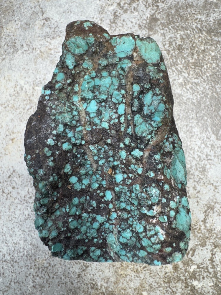 Hubei turquoise stabilized nugget solid spiderwebs all the way through