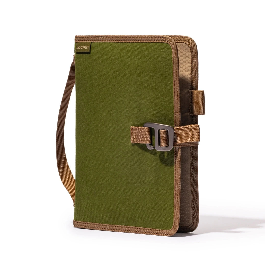 Lochby Field Journal Olive A5 Planner Cover | Water Resistant Waxed Canvas |