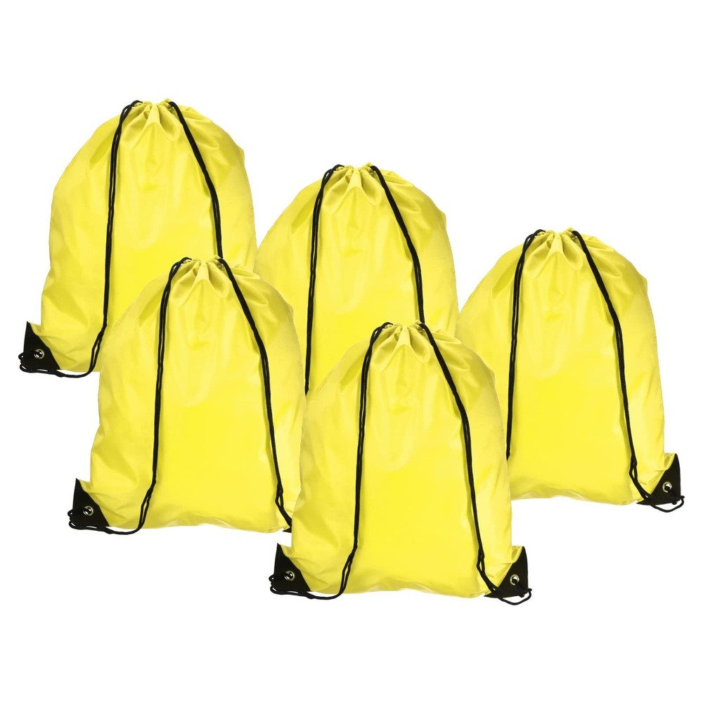 PATIKIL 42x34cm Nylon Drawstring Bag, 5 Pack Storage Bulk Cinch Backpack Sack...