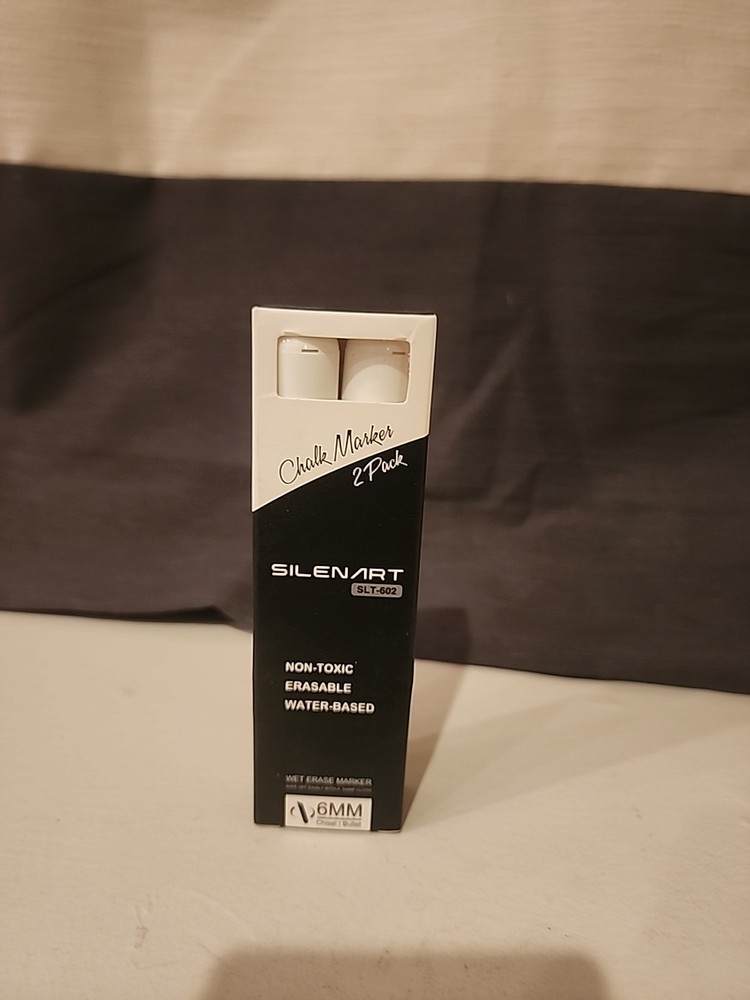 Silenart Chalk Marker Set 2/Pkg White Chisel 6MM